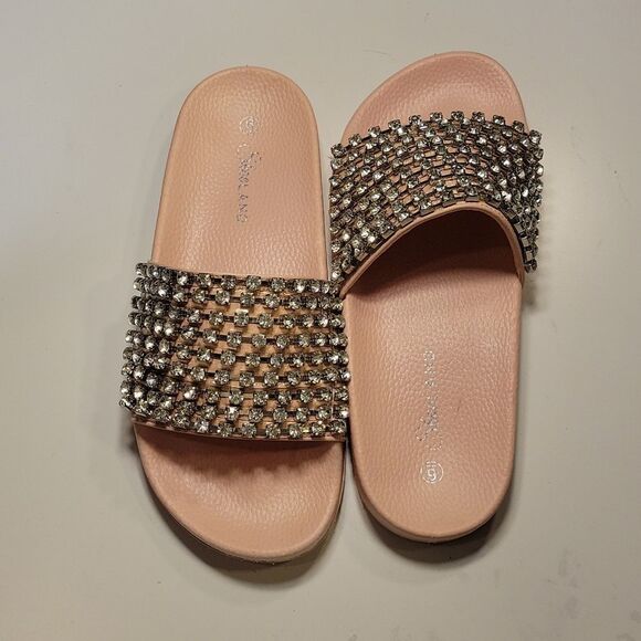 BRAND NEW HERSTYLE CHEERFUL RHINESTONES EMBELLISHMENTS SLIDES SANDAL - Picture 16 of 16